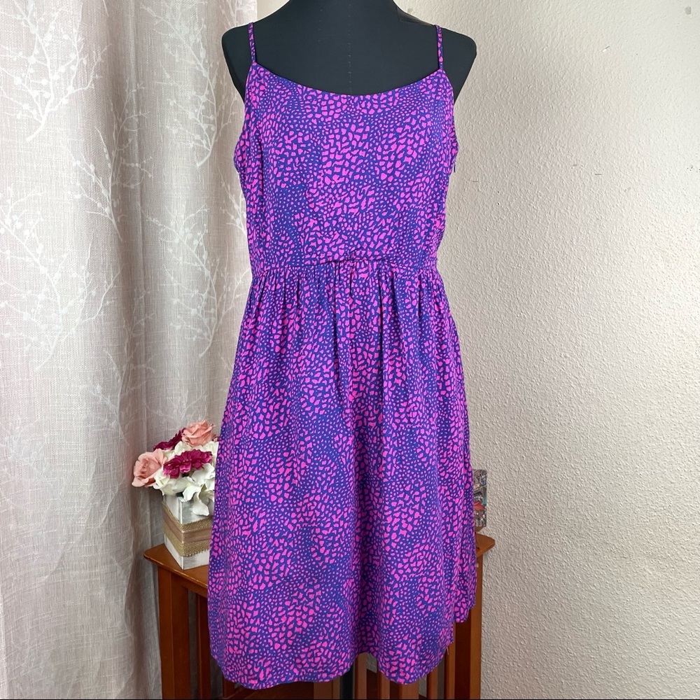 Gap Linda Animal Print Cami Fit and Flare Dress